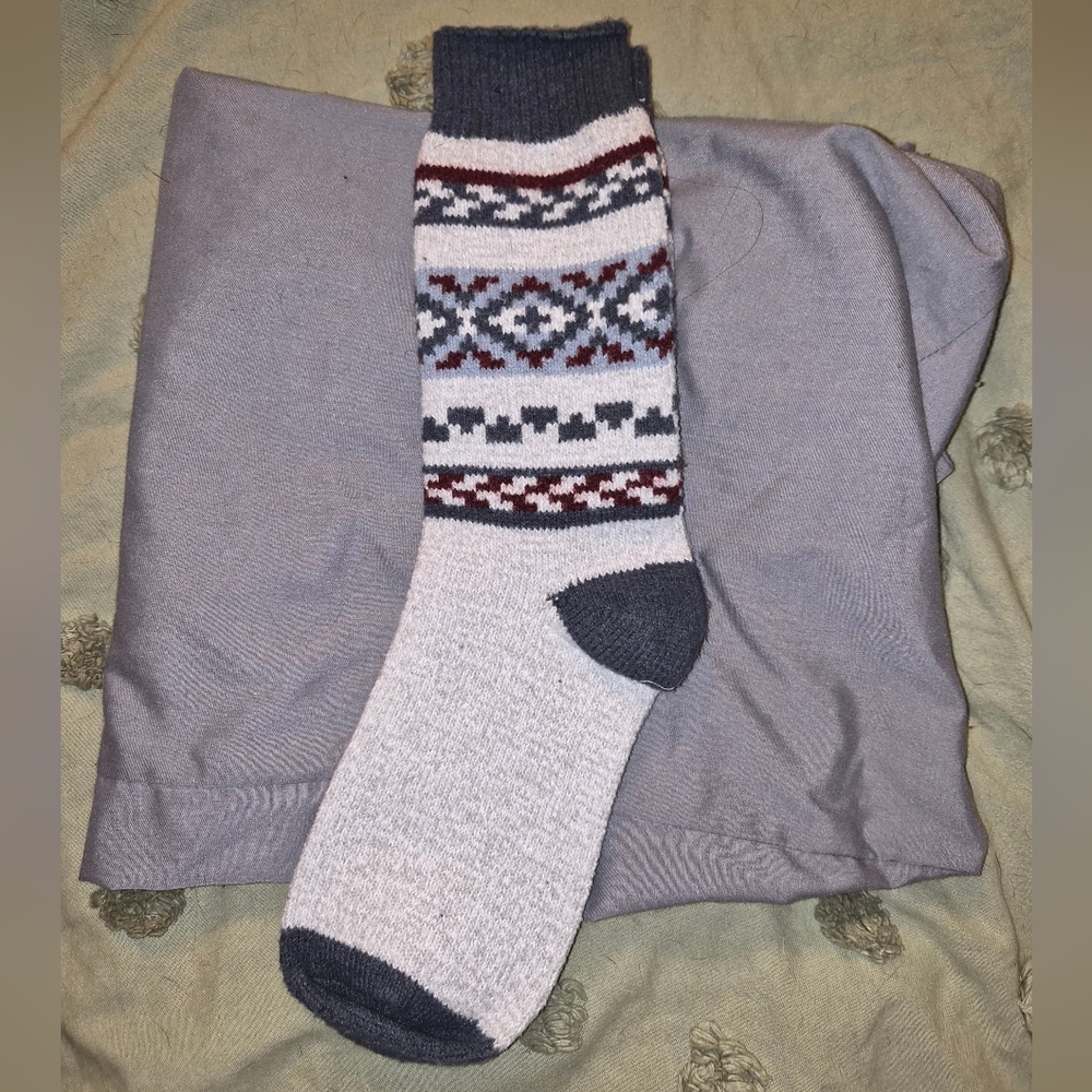 Patterned Gray and Blue Women's Socks